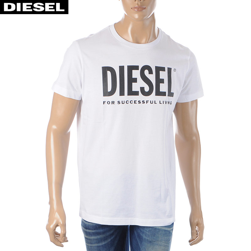 ディーゼル 本物保証 DIESEL Tシャツ 高品質の人気 メンズ クルーネックTシャツ 00SXED-0AAXJ 半袖 ホワイト T-DIEGO-LOGO