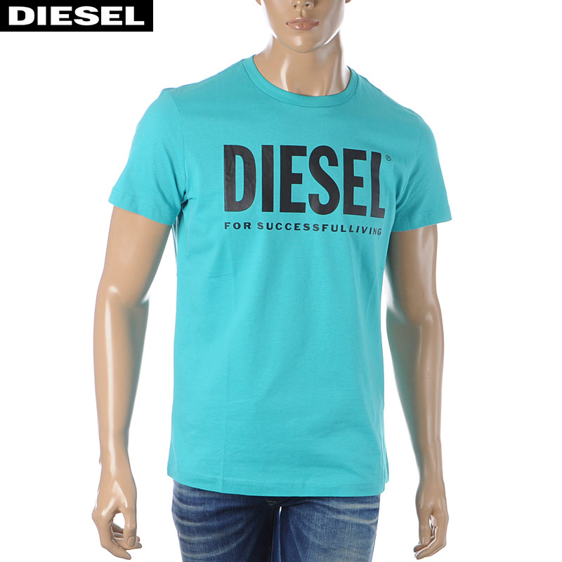 ディーゼル Diesel Tシャツ メンズ クルーネックtシャツ 春夏新作 00sxed 0aaxj 信頼 ターコイズブルー T Diego Logo 半袖