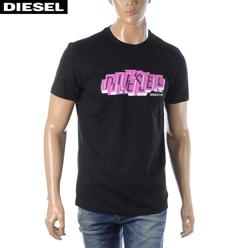 ディーゼル DIESEL Tシャツ メンズ ディーゼル DIESEL Tシャツ 半袖 クルーネック メンズ T-DIEGOS-E32 A02367-0HAYU ブラック