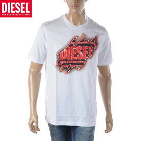 ディーゼル DIESEL Tシャツ メンズ ブランド クルーネック 半袖 T-JUST-E43 A09754-0AAXJ ホワイト
