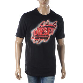 ディーゼル DIESEL Tシャツ メンズ ブランド クルーネック 半袖 T-JUST-E43 A09754-0AAXJ ブラック