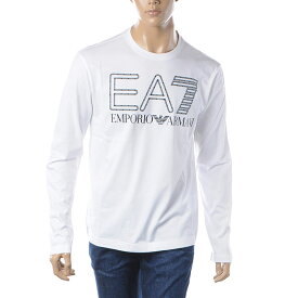 エンポリオアルマーニ EA7 EMPORIO ARMANI Tシャツ メンズ 長袖 ロンT ブランド クルーネック 6RPT04 PJFFZ ホワイト