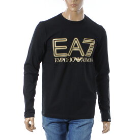 エンポリオアルマーニ EA7 EMPORIO ARMANI Tシャツ 長袖 メンズ ブランド ロンT クルーネック 3DPT38 PJMUZ ブラック 2024春夏新作