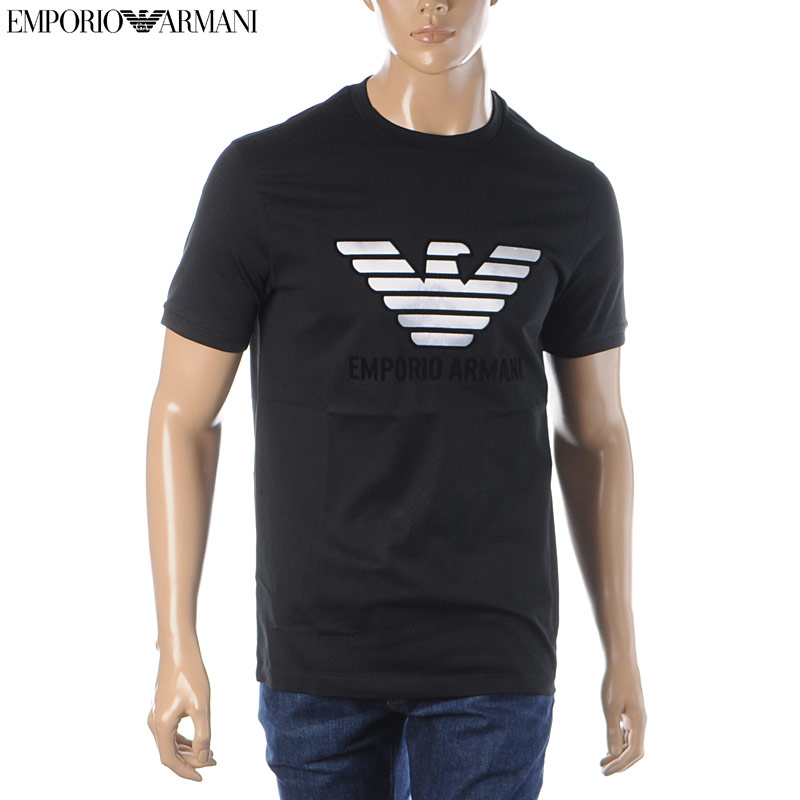 エンポリオアルマーニ EMPORIO ARMANI クルーネックTシャツ 半袖 メンズ 3H1T67 1J30Z ブラック Tシャツ・カットソー