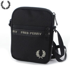 フレッドペリー FRED PERRY ショルダーバッグ ブランド L7299 FP TAPED SIDE BAG ブラック 2024春夏新作