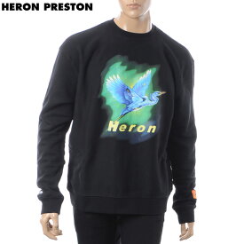 ヘロン プレストン HERON PRESTON クルーネックスウェット メンズ AIRBR.HERON CREW SWEATSHIRT HMBA002F18601002 ブラック