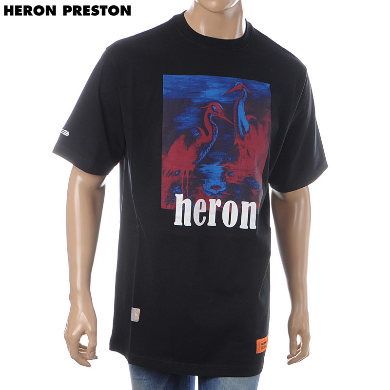 19695円 人気メーカー・ブランド HERON PRESTON ヘロン プレストン BLACK Tシャツ メンズ 秋冬2022 HMAA034C99JER0011001 mc