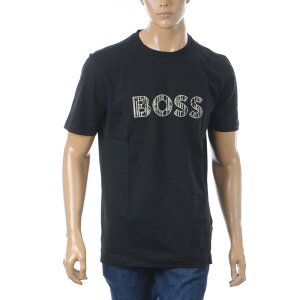 �q���[�S�{�X HUGO BOSS T�V���c �����Y ���� 50534923 TE LOGOTEXTURE �N���[�l�b�N �R�b�g�� �u���b�N ��