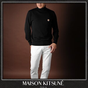 メゾンキツネMAISONKITSUNEタートルネックニットセーターメンズDM00517KT1020ブラック