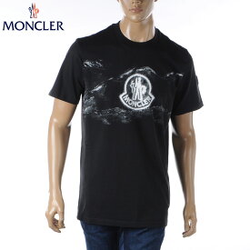 モンクレール MONCLER Tシャツ メンズ ブランド 8C00050 89AKK 半袖 クルーネック ブラック 2024春夏新作