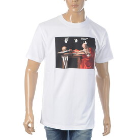 オフホワイト OFF-WHITE Tシャツ 半袖 クルーネック メンズ ブランド CARAVAGGIO S/S SLIM TEE OMAA027R21JER0040125 ホワイト