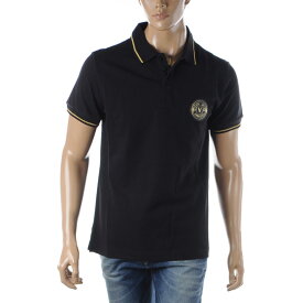 ヴェルサーチ ジーンズ クチュール VERSACE JEANS COUTURE ポロシャツ メンズ ブランド 74GAGT08 CJ01T ブラック