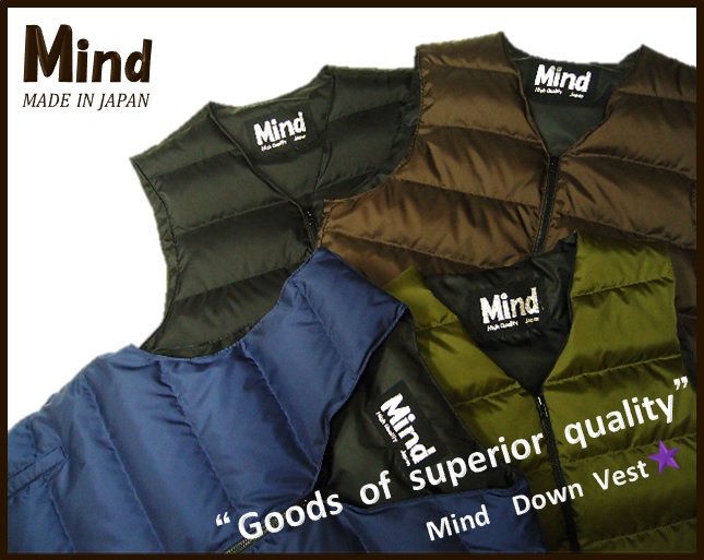 楽天市場】☆Mind☆ (マインド) ダウンベスト（薄手）メンズ Down Vest 