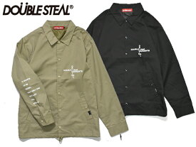 DOUBLE STEAL DOUBLESTEAL ダブルスティール Cross logo Coache Jacket アウター 794-35031 ストリート系 OLLIE SAMURAI オーリー サムライ ファッション ジャンバー BEIGE ベージュ 黒 コーチ BLACK ブラック ジャケット コーチジャケット