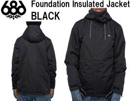 686 SIX EIGHT SIX シックス エイト シックス Foundation Insulated Jacket 男性 女性 シンプル メンズ レディース ジャケット ウェア ブラック M2W119 L スノーウェアー シンプル スノーボード スノボー 日本正規品 BLACK 黒