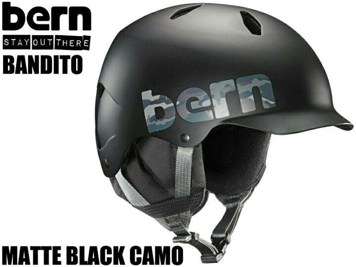bern バーン ヘルメット KIDS JUNIOR BANDITO WINTER バンディート ジュニア キッズ 子供 ユニセックス バイザー つば付き オールラウンド 保護具 スノーボード スノボー 冬用 耳あて 取り外し 黒 BLACK ローラースケート ストライダー BRAYZ
