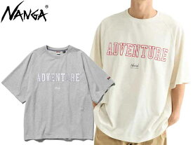 NANGA ナンガ Tシャツ 半袖 ティーシャツ ECO HYBRID ADVENTURE LOOSE FIT TEE エコ ハイブリット アドベンチャー ルーズ フィット リサイクル コットンキャンプ アウトドア 釣り ホワイト ライトグレー NW2311-1G210