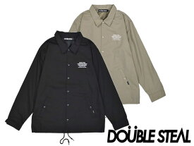 DOUBLE STEAL BLACK DOUBLESTEAL ダブルスティール ブラック Typography Coach Jacket アウター ジャケット コーチ コーチジャケット 791-32202 ストリート ストリートファッション カジュアル カッコいい シンプル ブランド