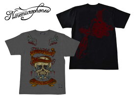 ナインマイクロフォンズ NINE MICROPHONES NINEMICROPHONES Tシャツ 半袖 カットソー NMT3233MUD SKULL S/Sストリート ファッション OLLIE SAMURAI オーリー サムライ メール便対応