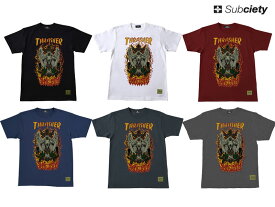 Subciety サブサエティ THRASHER スラッシャー コラボ Tシャツ 半袖 カットソー THRASHER Subciety S/S Baphomet SBT2193 SBT4453 OLLIE SAMURAI オーリー サムライ メール便対応