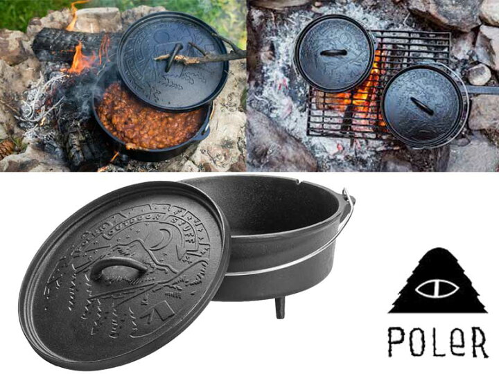 楽天市場】POLER ポーラー ダッチオーブン 鍋 スキレット 鋳鉄Cast 