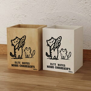 4L ゴミ箱 木製 ネコNo.1 ダストボックス かわいい アニマル柄 猫雑貨 BREAブレア