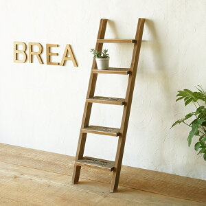 BREA飾りはしご アンティーク プリント入り 5段ガーデニング フラワー台 スタンド ディスプレイ ミニチュア 木製 男前 西海岸 ブルックリン