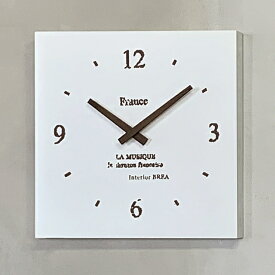 壁掛け時計 スクエア 壁掛け 木製 ホワイト L 日本製 BREAブレア