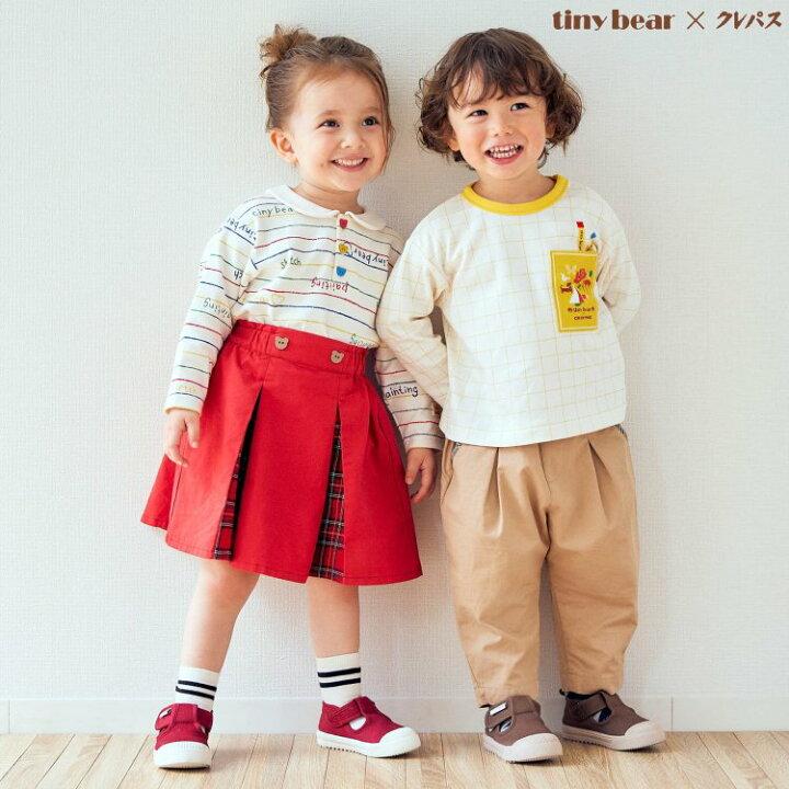 tiny bear×クレパス 2柄Tシャツ ▽▽ 男の子 女の子 アプレレクール 子供服 ブランド キッズ ベビー 長袖Tシャツ ロンT 長袖 Tシャツ トップス かっこいい かわいい 秋服 秋 秋物 新作 エフオー FO △△ v406913 Store apres les cours アプレレクール tiny bear シャツ