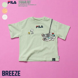 WEB別注_PEANUTS×FILA(フィラ)コラボ_スニーカーアート ▽▽ 男の子 女の子 BREEZE ブリーズ 子供服 ブランド キッズ ベビー 半袖 Tシャツ トップス おしゃれ かわいい かっこいい 夏服 夏 夏物 エフオー FO △△ j207864