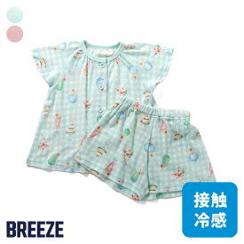 【新作】【接触冷感】WEB限定_純喫茶レトロ柄ひんやりパジャマ ▽▽ 女の子 BREEZE ブリーズ 子供服 ブランド キッズ ベビー パジャマ ハーフパンツ 半袖 80 90 100 110 120 130 140 夏服 夏 夏物 エフオー FO △△ j358914