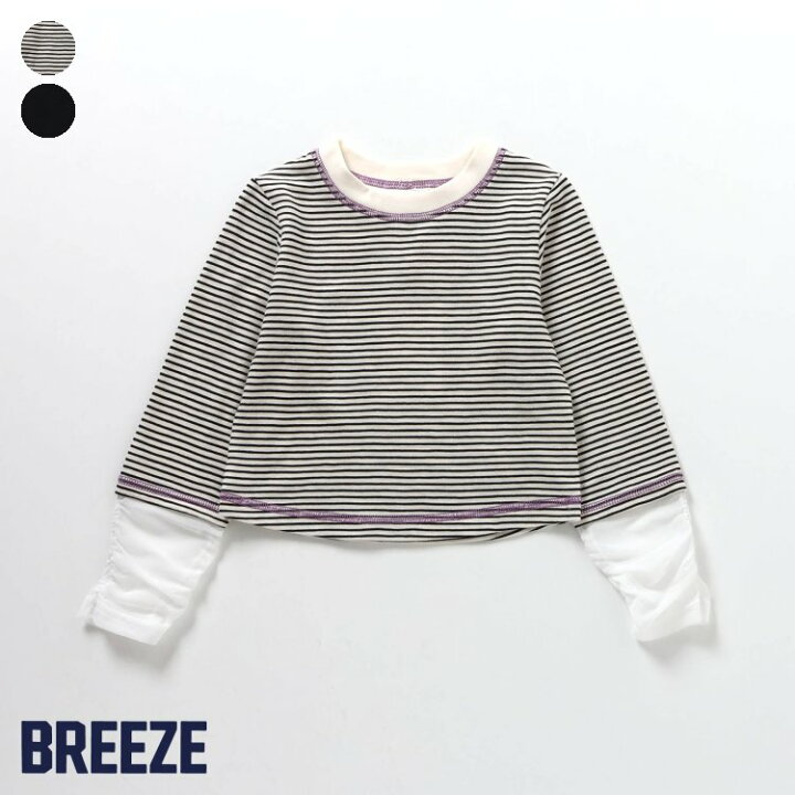 楽天市場】【新作】シアー袖切替ボーダーTシャツ ▽▽ 女の子 BREEZE  