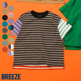 【SALE_30%OFF】WEB限定_無地ボーダーTシャツ ▽▽ 綿100% 男の子 女の子 BREEZE ブリーズ 子供服 キッズ ベビー 半袖 トップス プチプラ 通園通学 夏服 エフオー FO △△ j207925［返品不可］