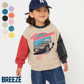WEB限定_カラバリ_グラフィックトレーナー ▽▽ 綿100% 女の子 男の子 BREEZE ブリーズ 子供服 キッズ ベビー スウェット トップス 長袖 通園通学 プチプラ 秋 エフオー FO △△ j411935