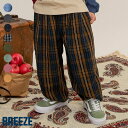 【SALE_9%OFF_11/11(火)午前9:59まで】ワイドタックパンツ ▽▽ 男の子 BREEZE ブリーズ 子供服 キッズ ベビー ボトムス ロングパンツ 長ズボン デニム チェック柄 ジュニア 秋 エフオー FO △△ j421815［返品不可］