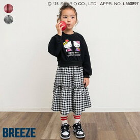 【新作】【ハローキティ】_ドッキングワンピース ▽▽ 女の子 BREEZE ブリーズ 子供服 キッズ ベビー ジャンパースカート チュール hellokitty 冬 エフオー FO △△ j517045