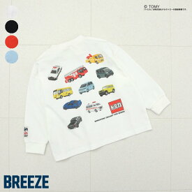 【新作】TOMICA×BREEZE_グラフィックTシャツ ▽▽綿100% 男の子 女の子 ユニセックス BREEZE ブリーズ 子供服 キッズ ベビー トップス ロンT 長袖 車 トミカ かわいい 春 エフオー FO △△ j106886