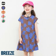 WEB限定_レトロ総柄フレアワンピース ▽▽ 綿100% 女の子 BREEZE ブリーズ 子供服 キッズ ベビー ジャン…