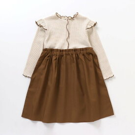 【SALE_36%OFF】WEB限定_メローフリルドッキングワンピース ▽▽ 女の子 アプレレクール 子供服 ブランド キッズ ベビー ワンピース 長袖 おしゃれ かわいい 秋服 秋 秋物 エフオー FO △△ v417933［返品不可］