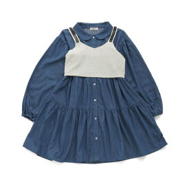 【SALE_29%OFF_新規】ティアードシャツワンピ＆ビスチェセット ▽▽ 女の子 ALGY アルジー 子供服 ブランド キッズ ベビー ワンピース 長袖 おしゃれ かわいい 夏服 夏 夏物 エフオー FO △△ g217044［返品不可］