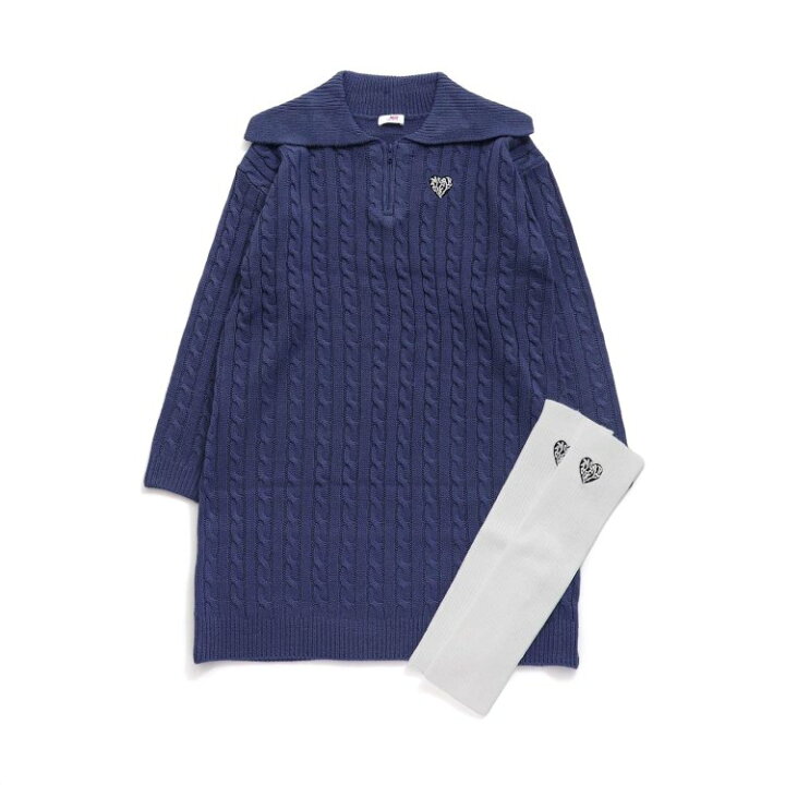 楽天市場】【SALE_50%OFF】ハーフジップニットワンピ＆レッグ  
