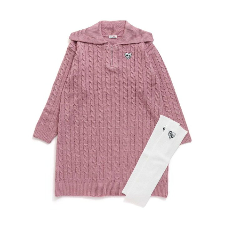 楽天市場】【SALE_50%OFF】ハーフジップニットワンピ＆レッグ  