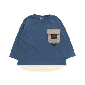 【SALE_20%OFF】レイヤード風ポケットTシャツ ▽▽ 男の子 女の子 BREEZE ブリーズ 子供服 ブランド キッズ ベビー ロンT 長袖 Tシャツ トップス おしゃれ かっこいい 春服 春 春物 エフオー FO △△ j106984［返品不可］