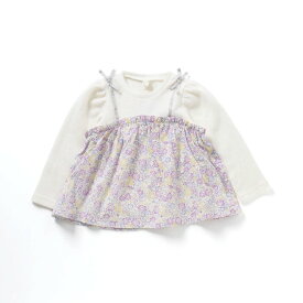 【SALE_21%OFF_4/27(土)午前9:59まで】ワッフルドッキングフレアTシャツ ▽▽ 女の子 アプレレクール 子供服 ブランド キッズ ベビー ロンT 長袖 Tシャツ トップス おしゃれ かわいい 春服 春 春物 エフオー FO △△ v106974［返品不可］