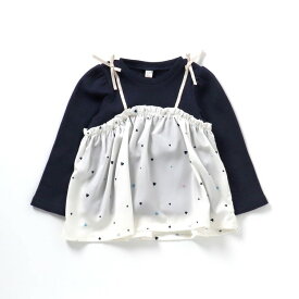 ワッフルドッキングフレアTシャツ ▽▽ 女の子 アプレレクール 子供服 ブランド キッズ ベビー ロンT 長袖 Tシャツ トップス おしゃれ かわいい 春服 春 春物 エフオー FO △△ v106974