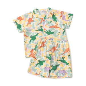 【SALE_40%OFF】WEB限定_ダイナソーカモフラージュ柄前あきパジャマ ▽▽ 男の子 BREEZE ブリーズ 子供服 キッズ ベビー 恐竜 半袖 おしゃれ かっこいい 夏服 夏物 エフオー FO △△ j258935[返品不