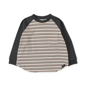 【20％OFFクーポン】【10％OFFクーポン】WEB限定_ラグランTシャツ ▽▽ 綿100% 男の子 女の子 ユニセックス BREEZE ブリーズ 子供服 キッズ ベビー ジュニア トップス ロンT 長袖 プチプラ 通園通学 無地 ボーダー おしゃれ 秋 エフオー FO △△ j406955