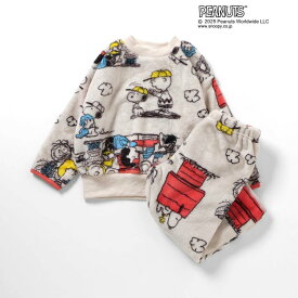 【新作】PEANUTS_フリースパジャマ ▽▽ 女の子 男の子 BREEZE ブリーズ 子供服 キッズ ベビー 上下セット 長袖 スヌーピー チャーリー・ブラウン 冬 エフオー FO △△ j558905