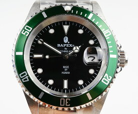 【新品】A BATHING APE/ア・ベイシング・エイプ Bapex T001シリーズ Rolex/ロレックス Submariner/サブマリーナー タイプ 40mm 自動巻き 腕時計#34002