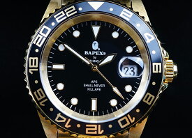【新品】A BATHING APE/ア・ベイシング・エイプ Bapex T001シリーズ Rolex/ロレックス GMT タイプ 40mm 自動巻き 腕時計#33895